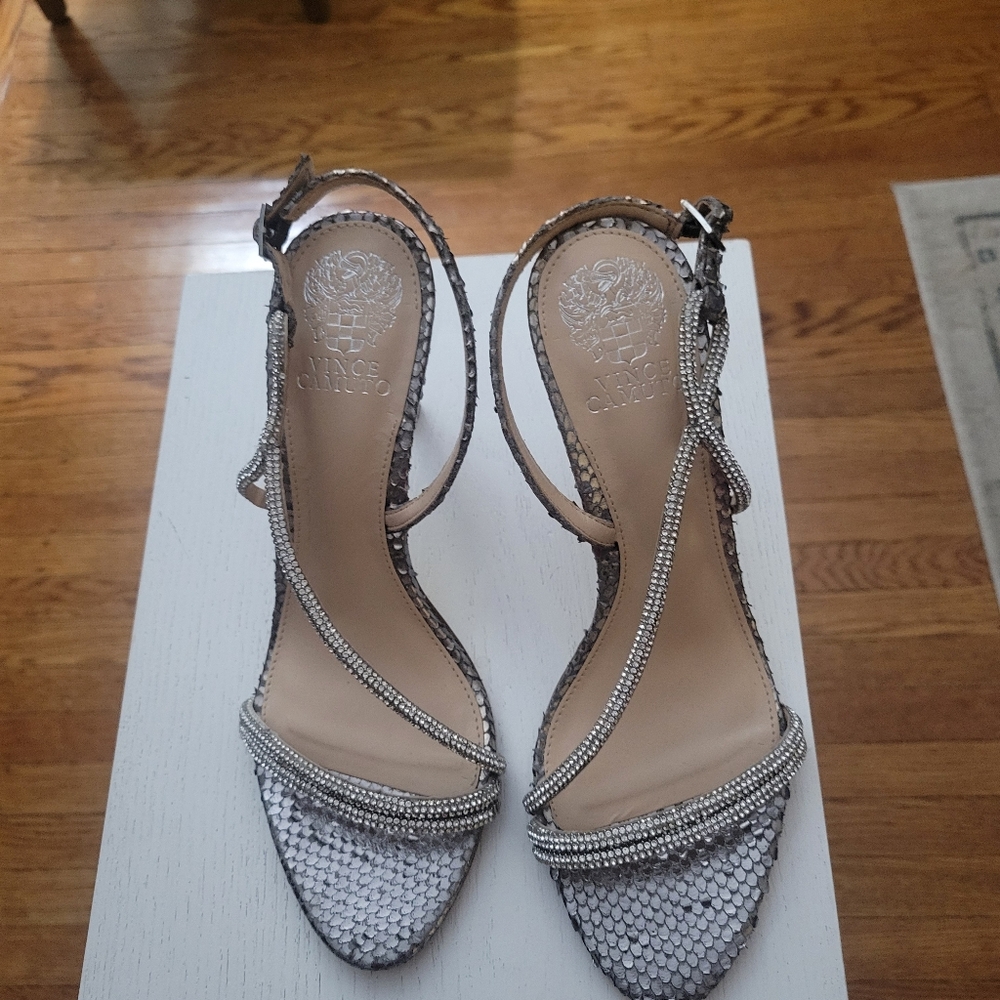 Vince Camuto silver slingbacks